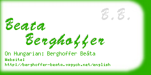 beata berghoffer business card